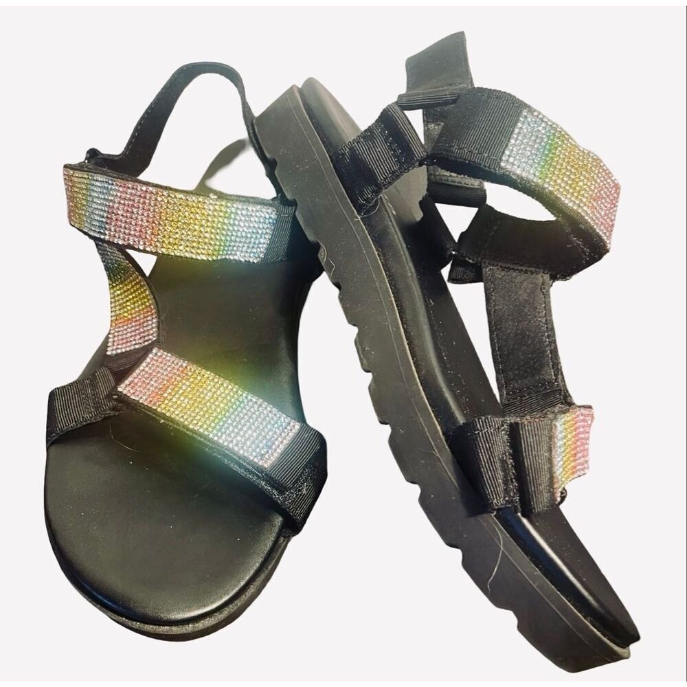 Torrid Rhinestone Rainbow Tech Sandals NWOB - Picture 4 of 7